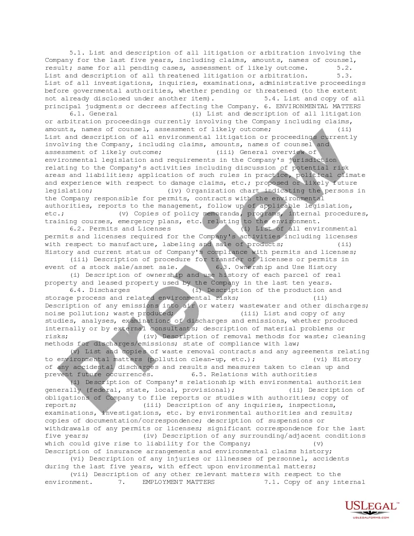 Get Prioritized Industrial Operational Due Diligence Information Request List Preview Prioritized Industrial Operational Due Diligence Information Request List