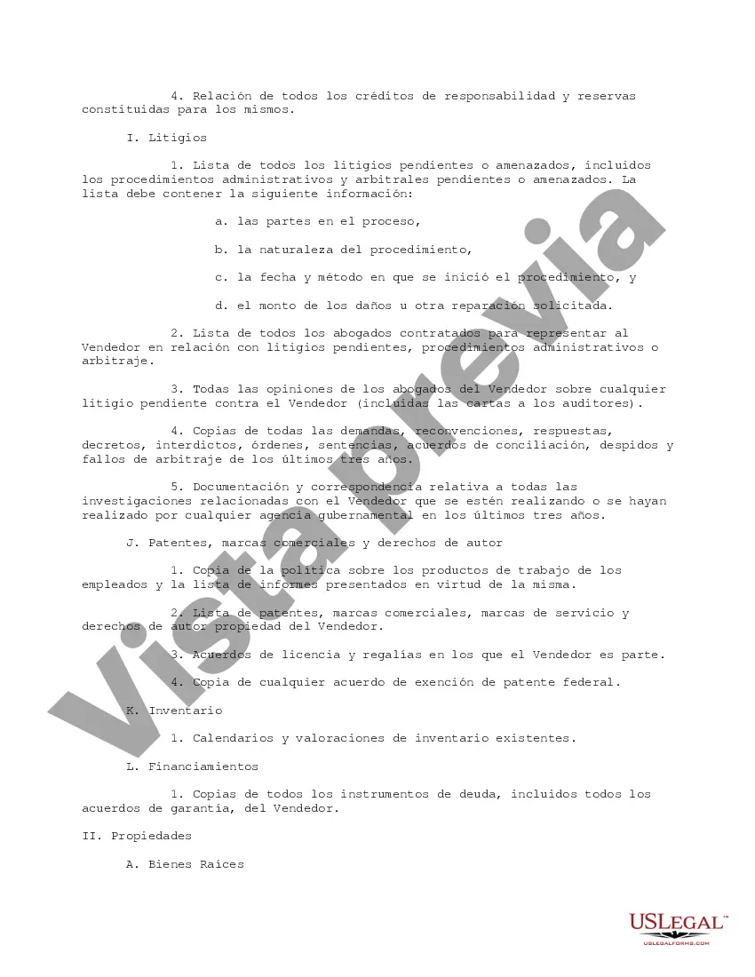 Get Lista de solicitudes de documentos de diligencia debida para la adquisición de hospitales Preview Lista de solicitudes de documentos de diligencia debida para la adquisición de hospitales