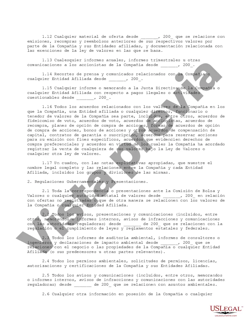 Get Lista de Solicitud de Documentos e Información para Oferta Secundaria de Acciones Preview Lista de Solicitud de Documentos e Información para Oferta Secundaria de Acciones