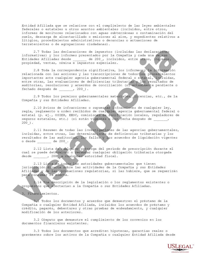 Get Lista de Solicitud de Documentos e Información para Oferta Secundaria de Acciones Preview Lista de Solicitud de Documentos e Información para Oferta Secundaria de Acciones