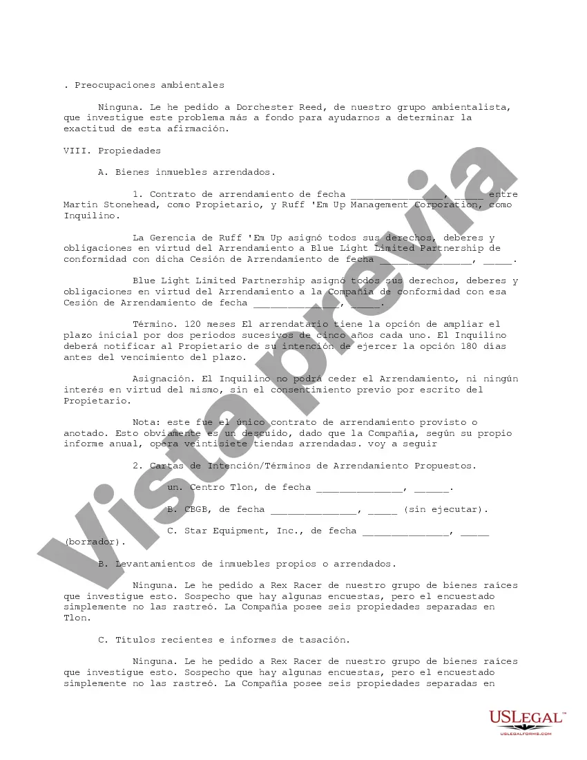 Get Resumen de la revisión inicial de la respuesta a la solicitud de diligencia debida Preview Resumen de la revisión inicial de la respuesta a la solicitud de diligencia debida