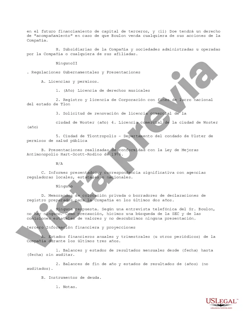 Get Resumen de la revisión inicial de la respuesta a la solicitud de diligencia debida Preview Resumen de la revisión inicial de la respuesta a la solicitud de diligencia debida
