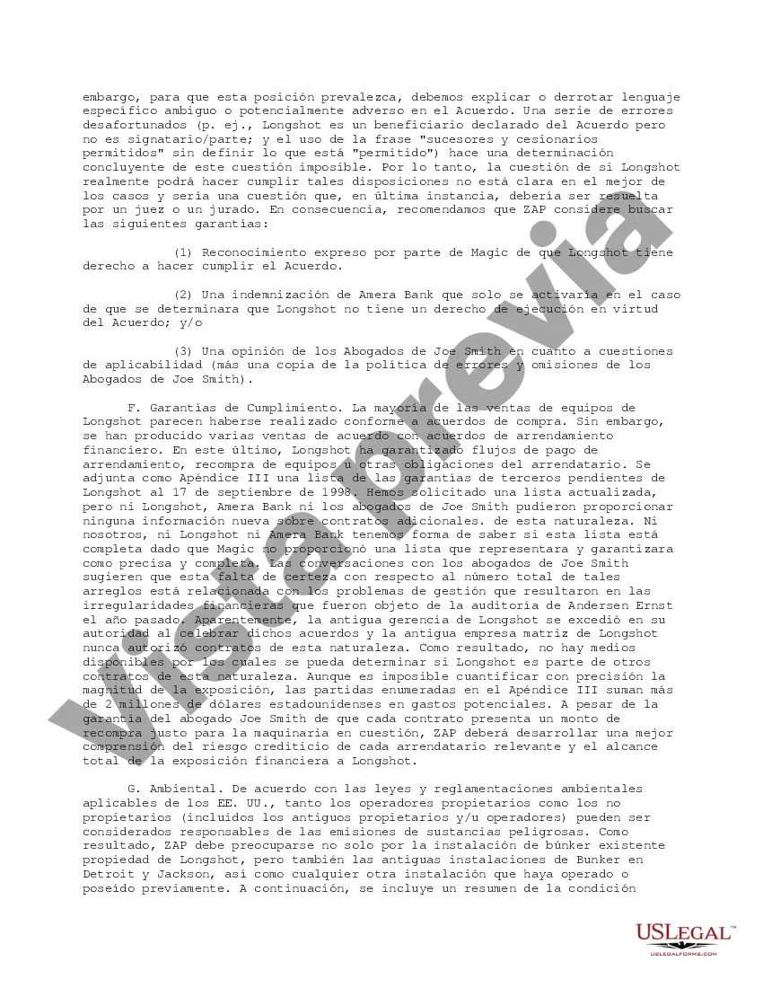 Get Resumen ejecutivo de los resultados finales de la diligencia debida Preview Resumen ejecutivo de los resultados finales de la diligencia debida