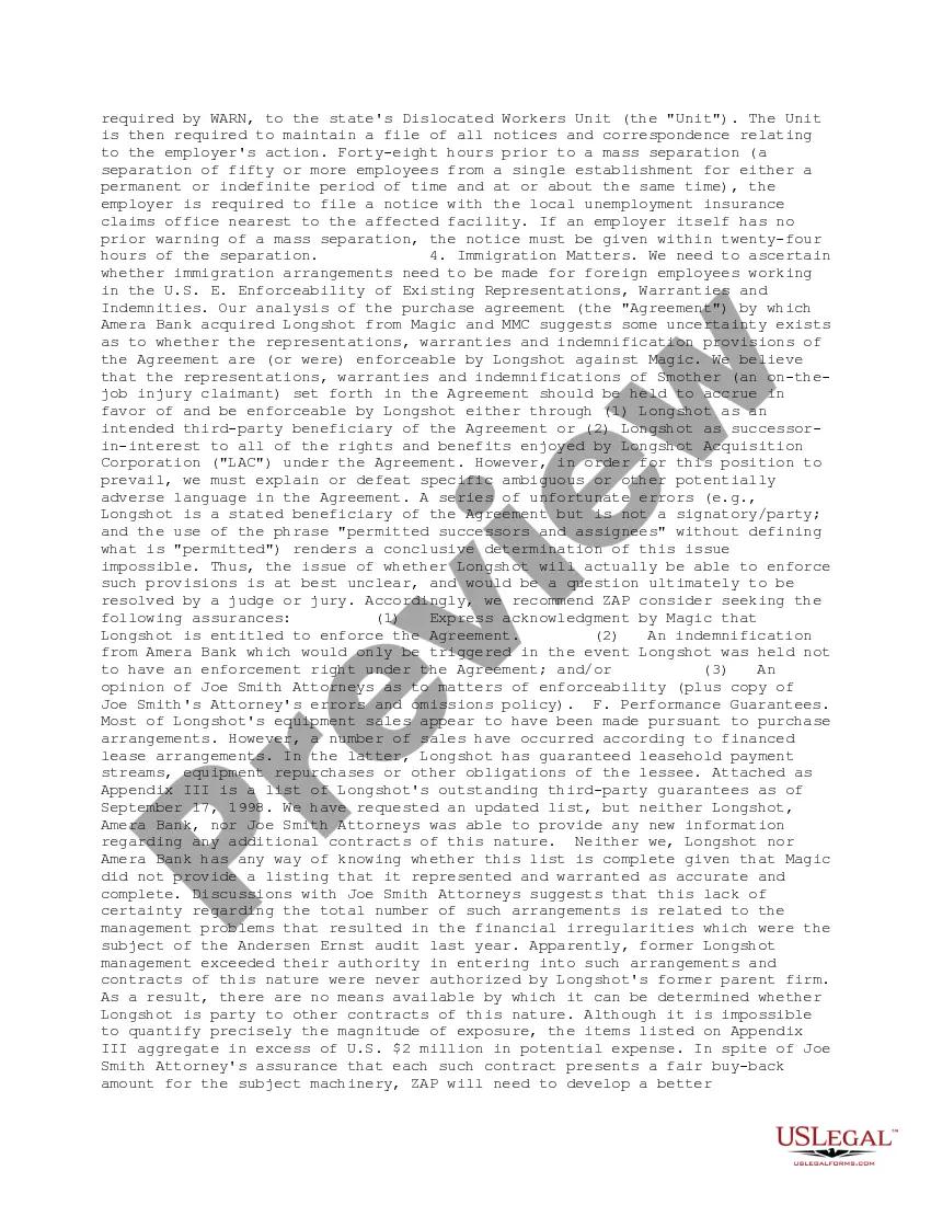 Get Executive Summary of Final Due Diligence Findings Preview Executive Summary of Final Due Diligence Findings