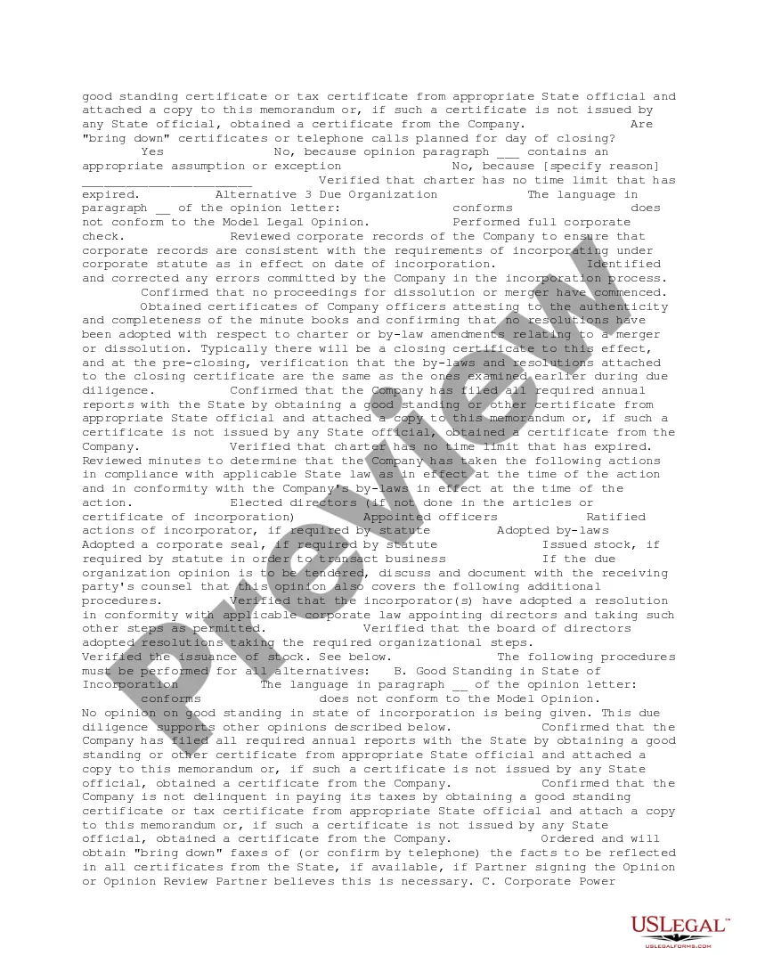 Preview Legal Opinion Backup