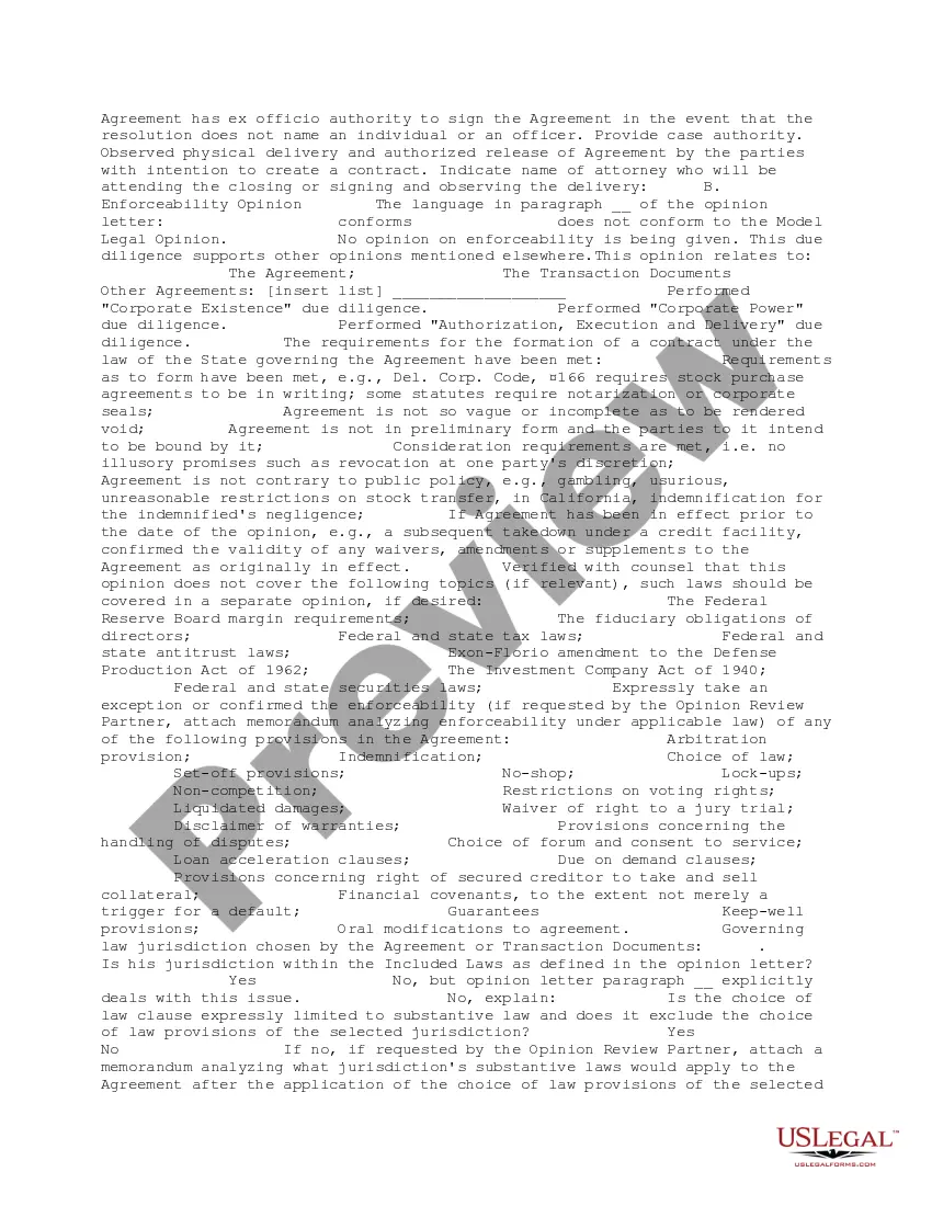 Preview Legal Opinion Backup