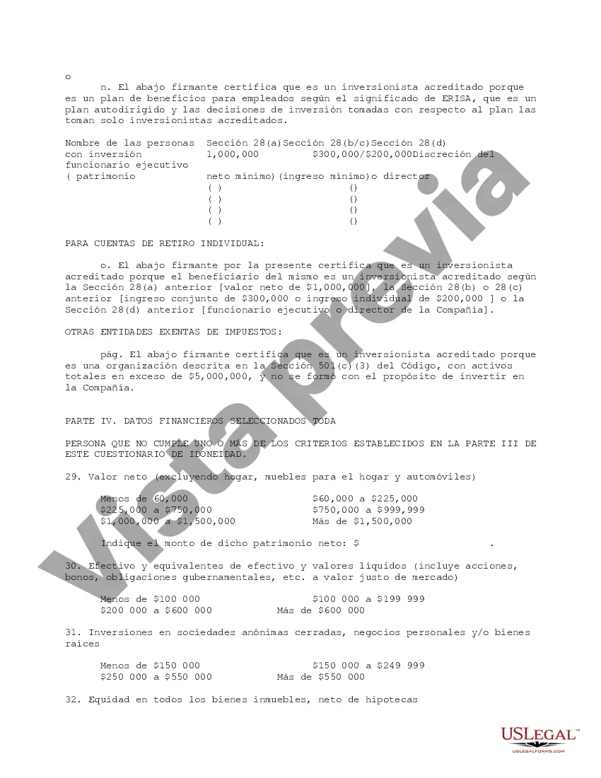 Preview Cuestionario de idoneidad del inversor