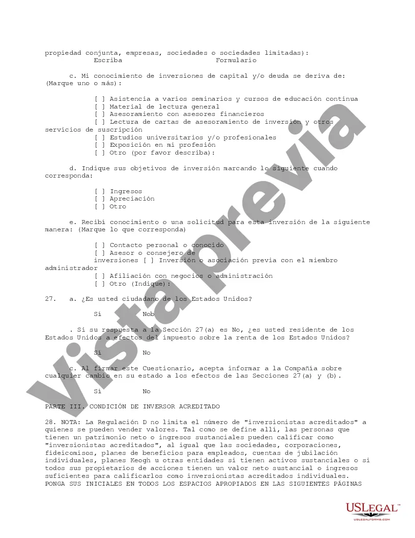 Preview Cuestionario de idoneidad del inversor