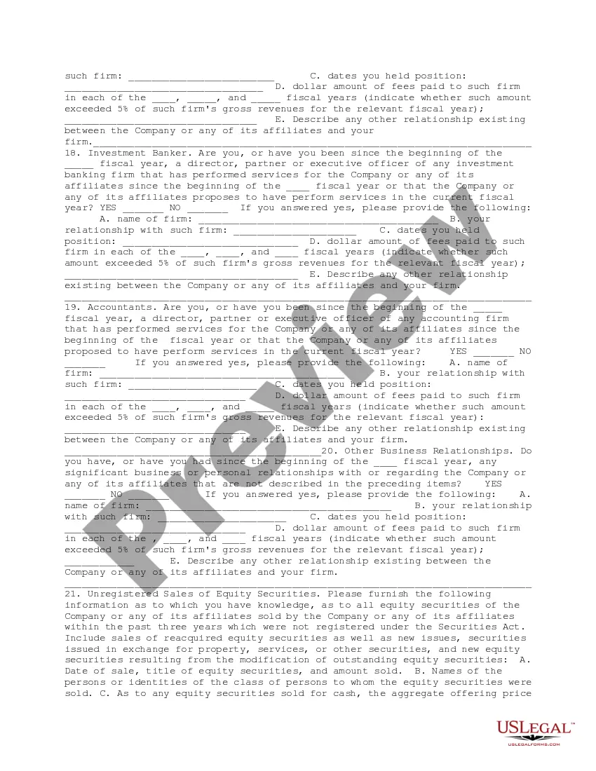 Get Questionnaire for Nonemployee Directors Preview Questionnaire for Nonemployee Directors