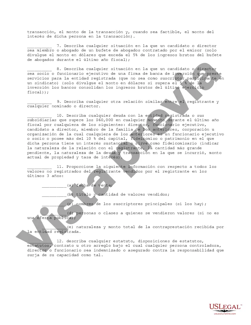 Preview Lista de verificación del cinco por ciento del accionista