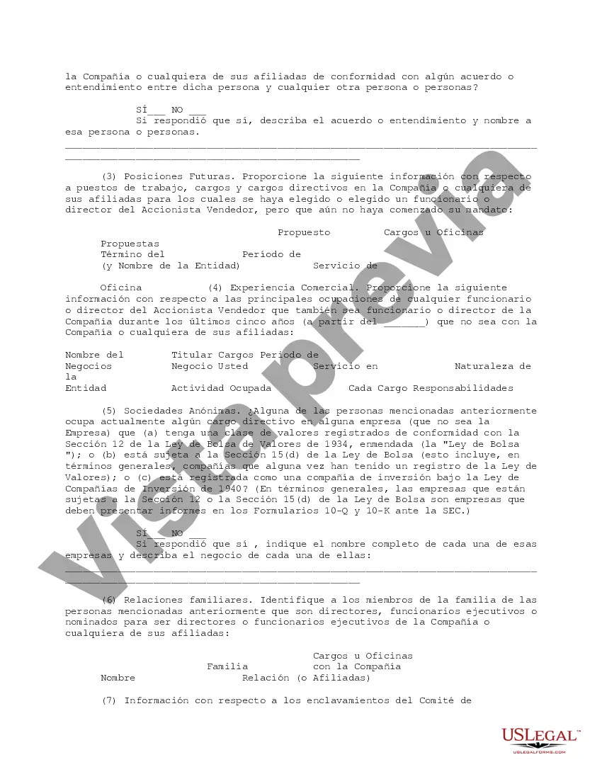 Preview Cuestionario completo para accionistas vendedores