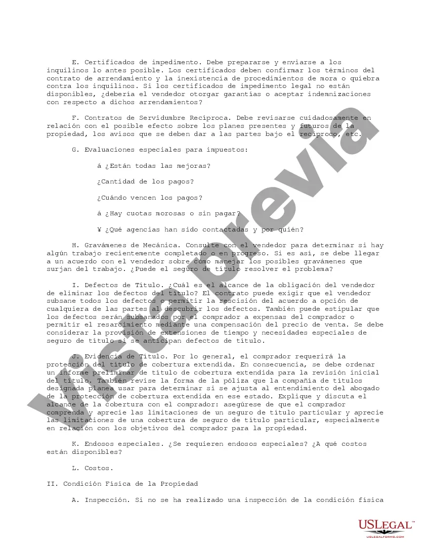 Get Título y lista de verificación de asuntos relacionados Preview Título y lista de verificación de asuntos relacionados