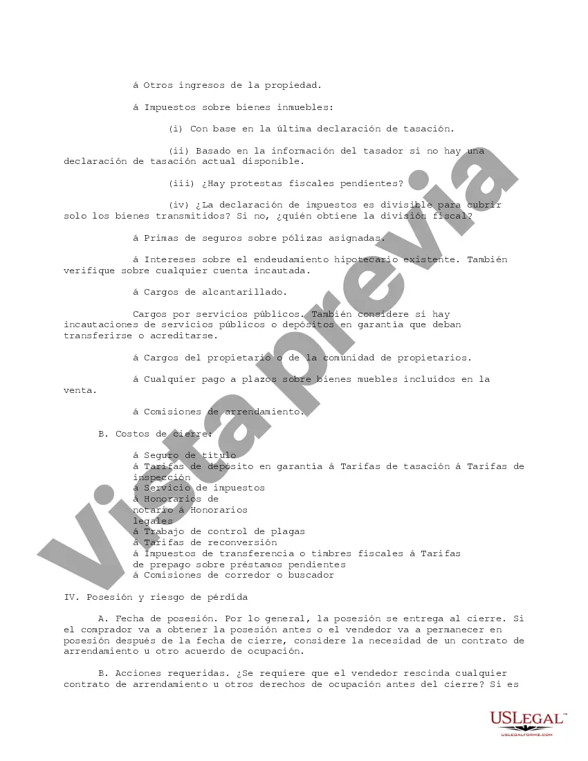 Get Título y lista de verificación de asuntos relacionados Preview Título y lista de verificación de asuntos relacionados