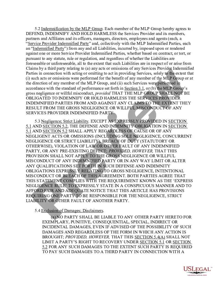 Preview Agreement for the Provision of Services