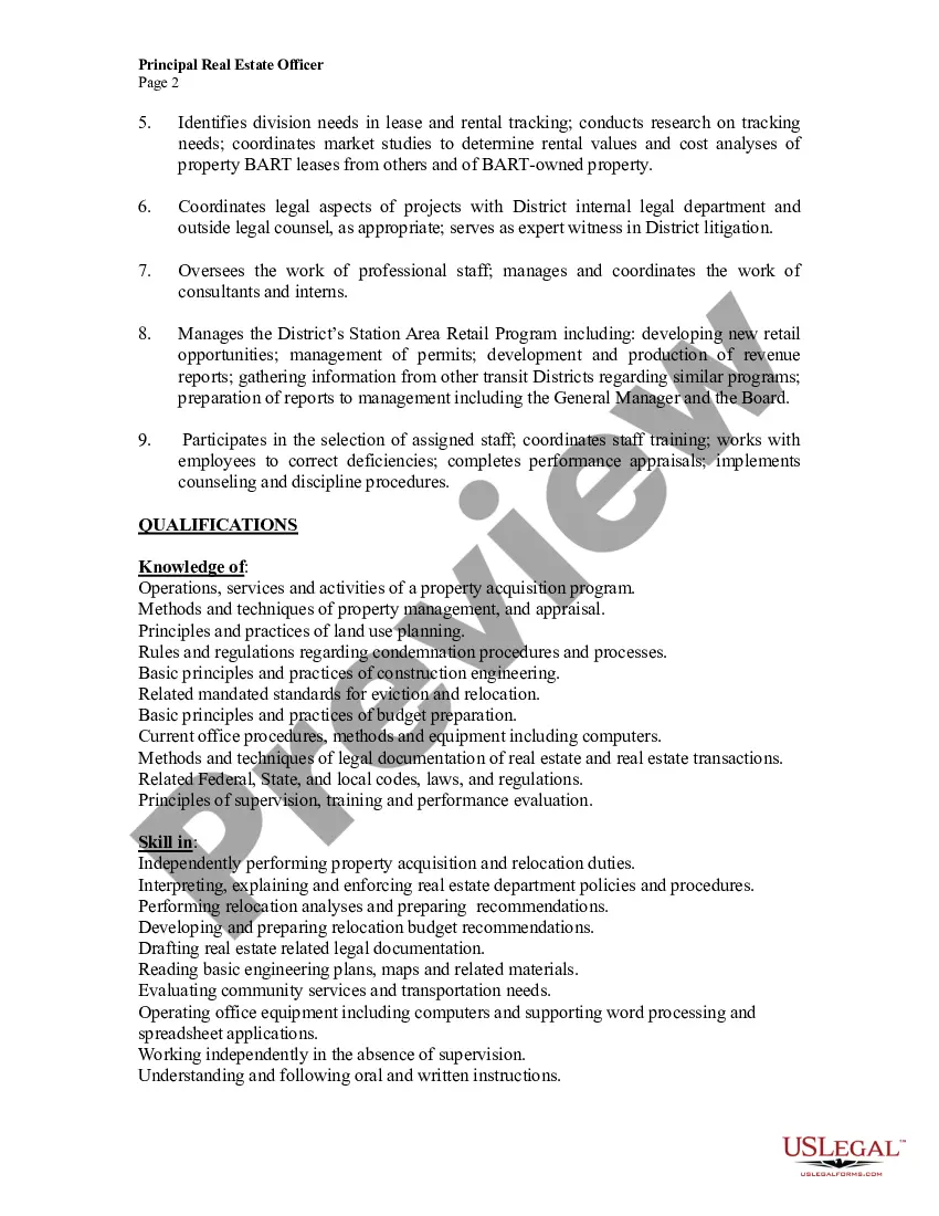 Preview Principal Real Estate Officer - Notice of Job Opening