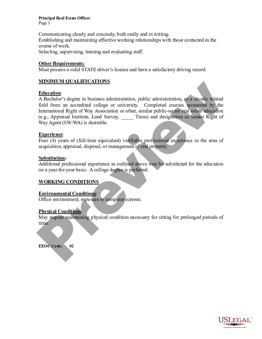 Preview Principal Real Estate Officer - Notice of Job Opening