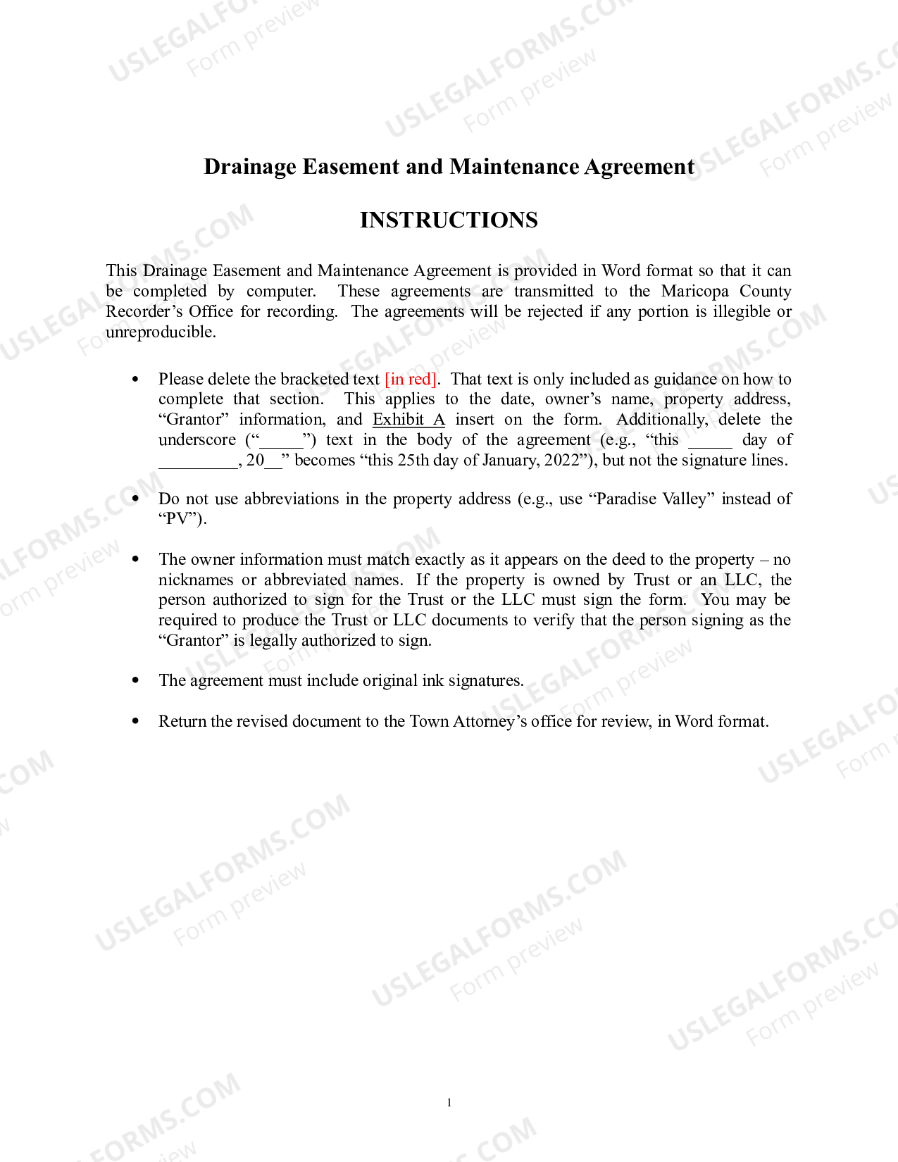 Drainage Easement US Legal Forms