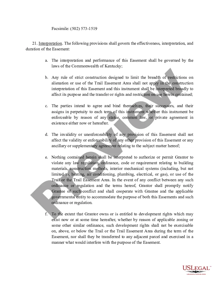 Preview Perpetual Trail Easement