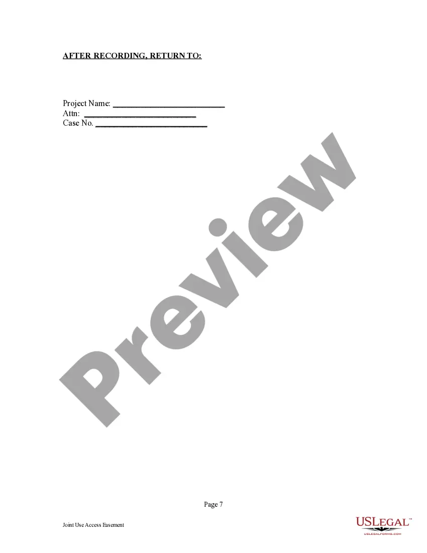 Get Joint Use Access Easement Preview Joint Use Access Easement