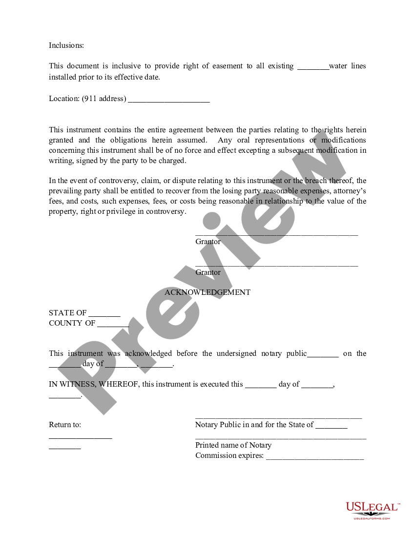 Public Utility and Access Easement US Legal Forms