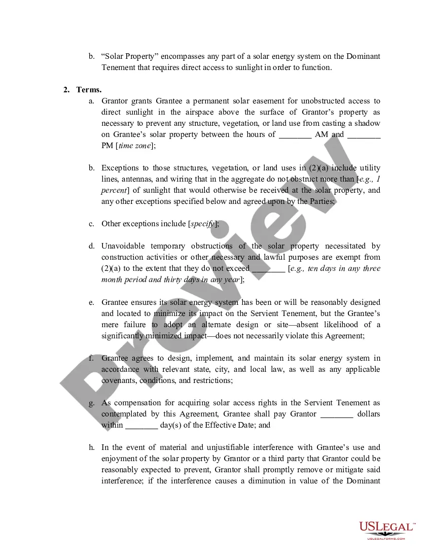 Preview Solar Easement