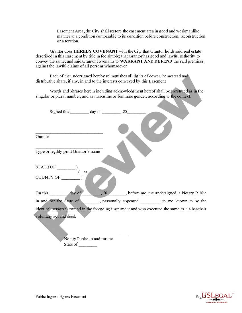 Preview Public Ingress-Egress Easement