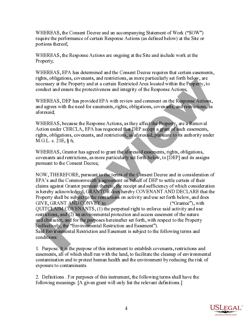 Get Environmental Restriction Easement Preview Environmental Restriction Easement