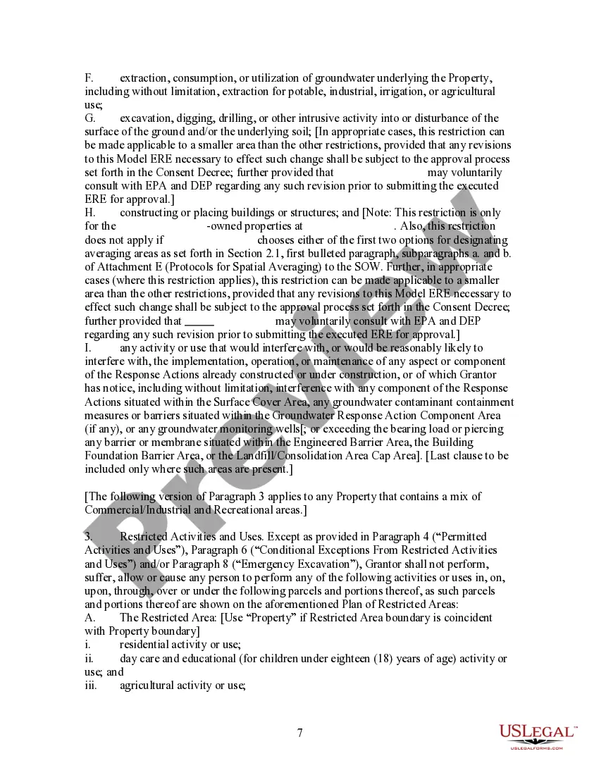 Get Environmental Restriction Easement Preview Environmental Restriction Easement