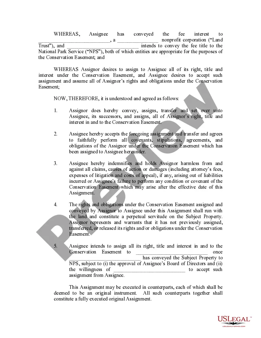Get Assignment of Rights and Obligations under Deed of Conservation Easement Preview Assignment of Rights and Obligations under Deed of Conservation Easement