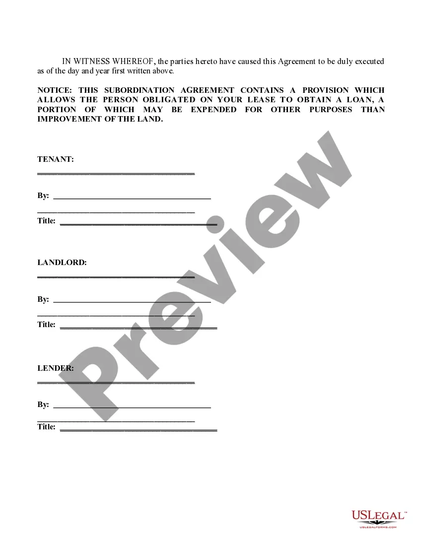 Preview Lease Subordination, Non-Disturbance and Attornment Agreement
