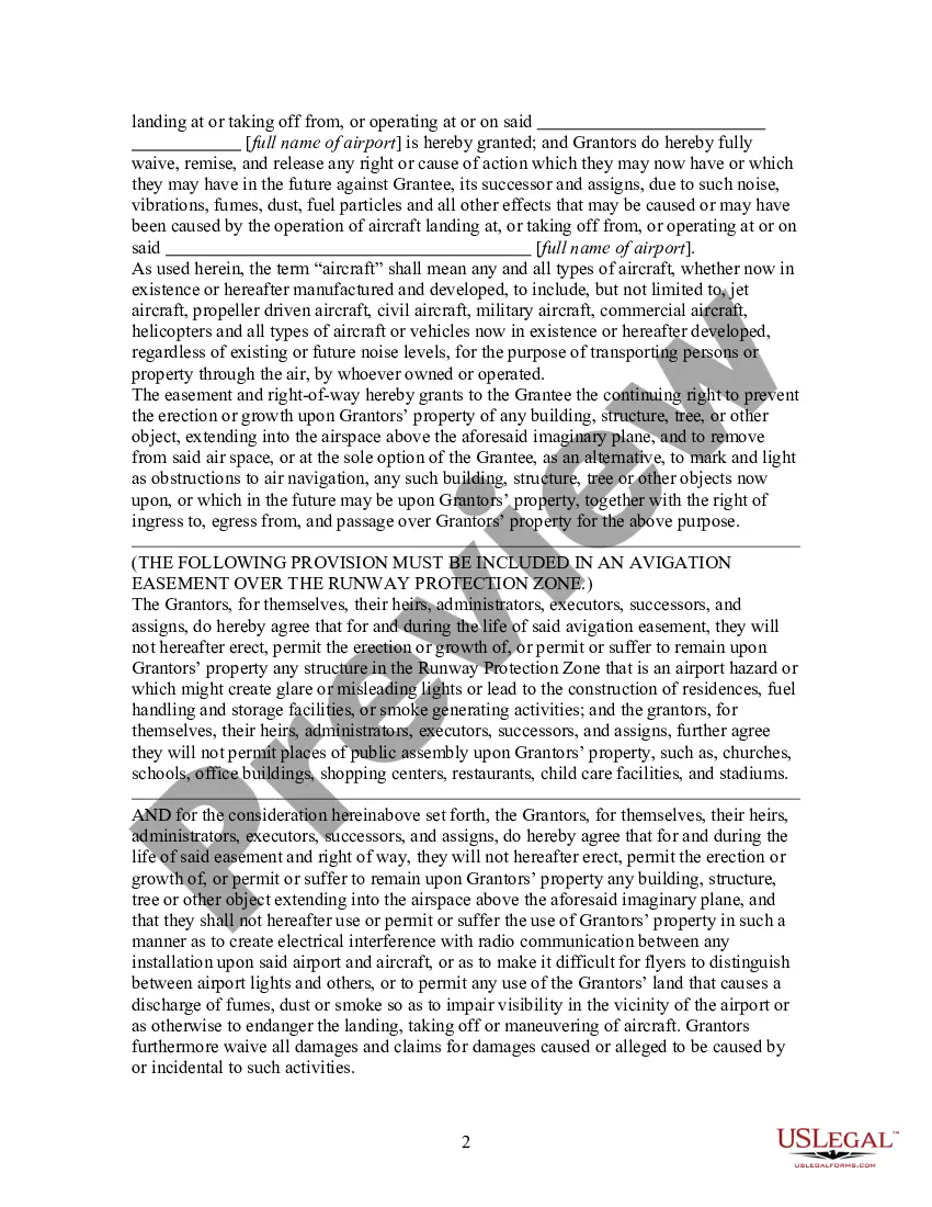 Preview Avigation and Hazard Easement