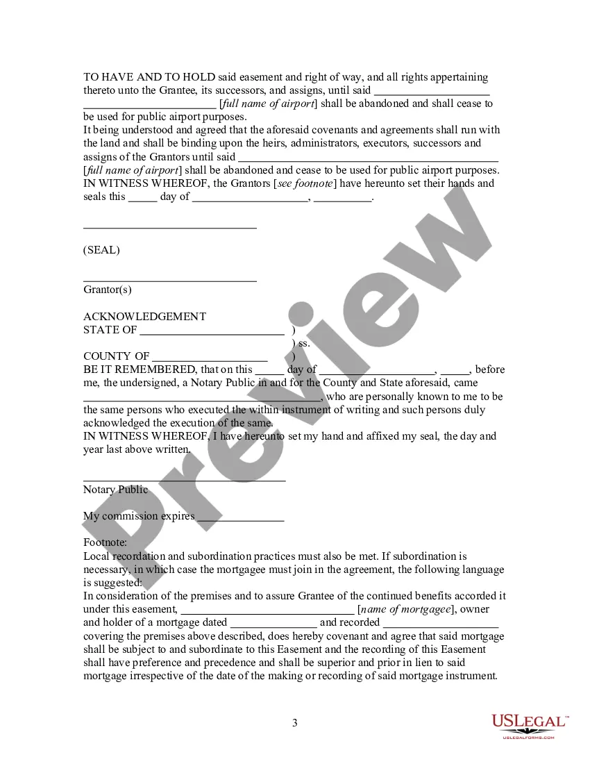 Preview Avigation and Hazard Easement