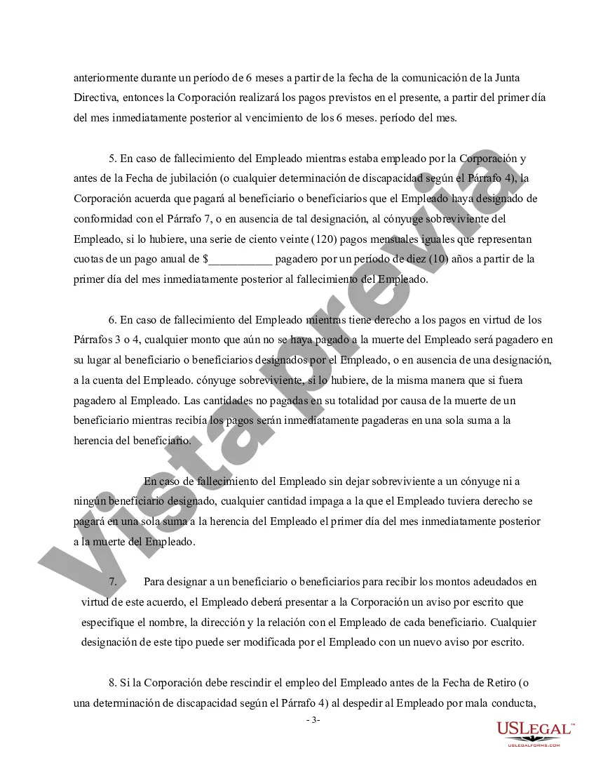 Preview Acuerdo de compensación diferida de beneficios definidos no calificados