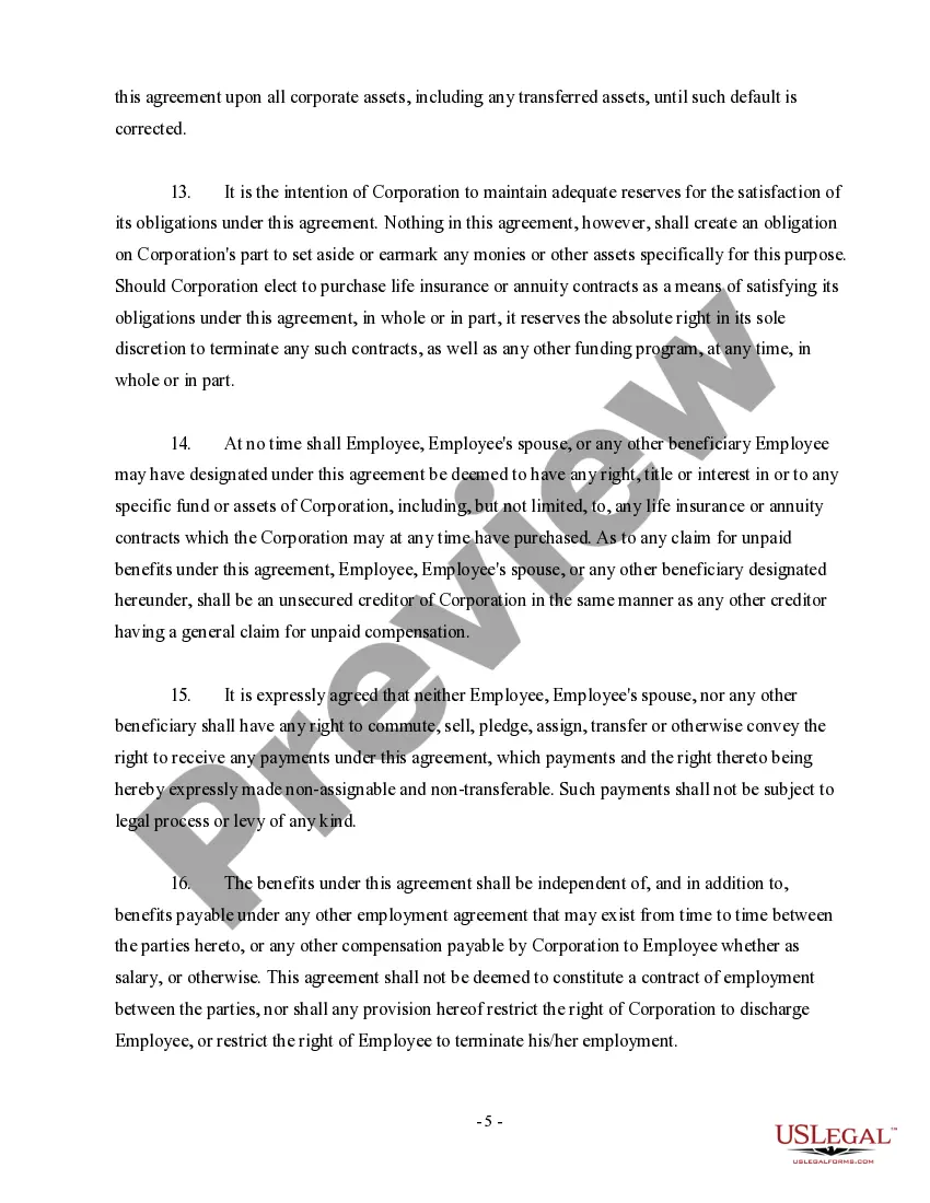 Get Nonqualified Defined Benefit Deferred Compensation Agreement Preview Nonqualified Defined Benefit Deferred Compensation Agreement