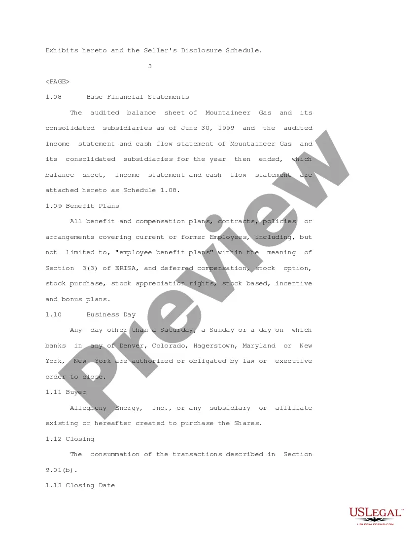 Get Sample Stock Purchase Agreement between Allegheny Energy, Inc., Energy Corp. of America and Eastern Systems Corporation Preview Sample Stock Purchase Agreement between Allegheny Energy, Inc., Energy Corp. of America and Eastern Systems Corporation