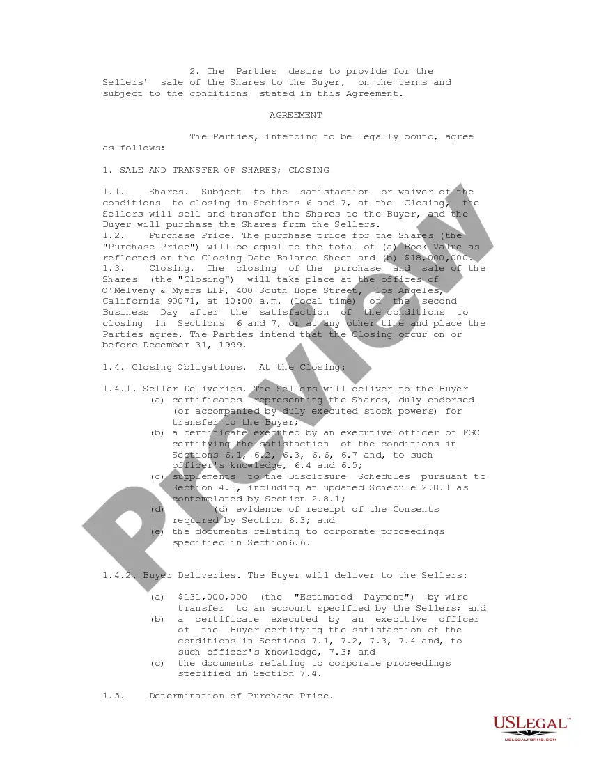 Get Sample Stock Purchase Agreement regarding acquisition by Finova Capital Corp. of all outstanding shares of Fremont Financial Corp. Preview Sample Stock Purchase Agreement regarding acquisition by Finova Capital Corp. of all outstanding shares of Fremont Financial Corp.