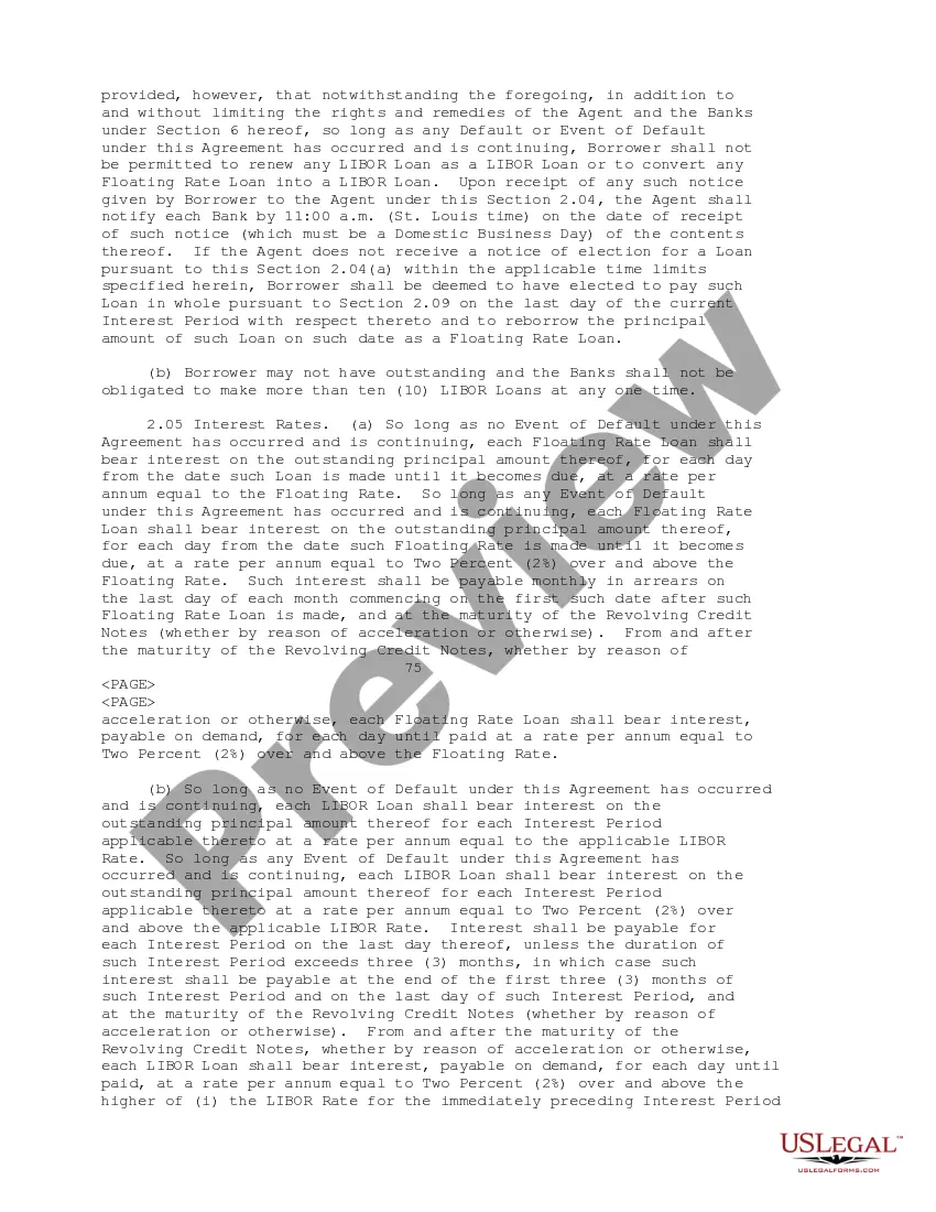 Preview Loan Agreement between Laclede Gas Co., Mercantile Bank National Assoc., Bank of America and Credit Suisse First Boston