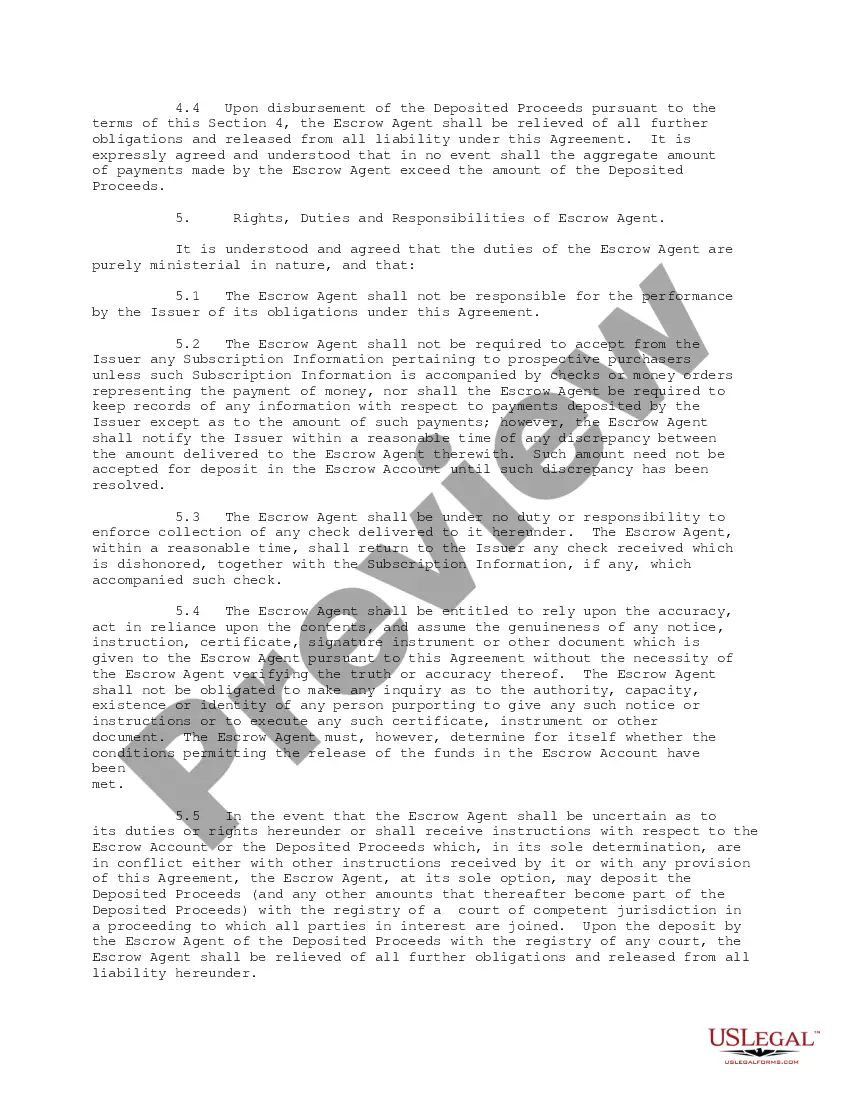 Get Escrow Agreement Public Offering between Lorelei Corporation and Chase Manhattan Bank Preview Escrow Agreement Public Offering between Lorelei Corporation and Chase Manhattan Bank