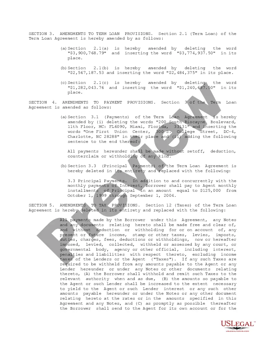 Preview Term Loan Agreement