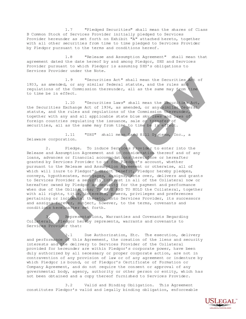 Preview Stock Pledge Agreement by Portola Company IV LLC for Portola Packaging, Inc.