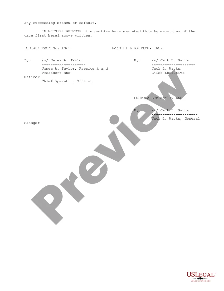 Get Release and Assumption Agreement by and among Portola Packaging, Inc., Sand Hill Systems, Inc. and Portola Company IV, LLC Preview Release and Assumption Agreement by and among Portola Packaging, Inc., Sand Hill Systems, Inc. and Portola Company IV, LLC