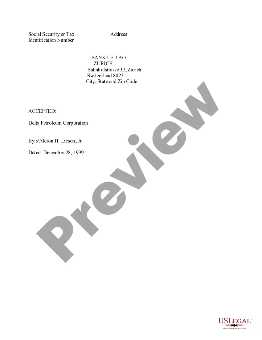 Preview Investment Representation Agreement between Bank Leu Ag and Delta Petroleum Corporation