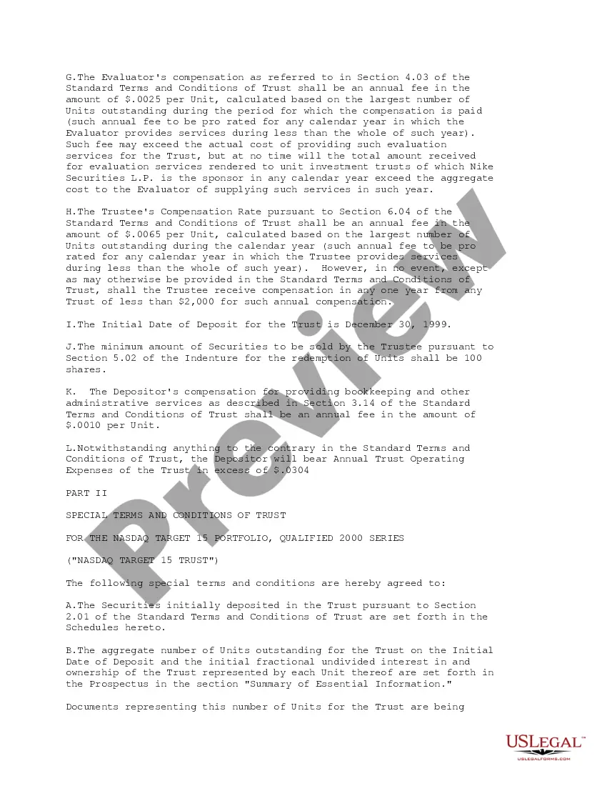 Get Trust Agreement Nike Securities, L.P., The Chase Manhattan Bank, BISYS Fund Services Ohio, Inc. and First Trust Advisors, L.P. Preview Trust Agreement Nike Securities, L.P., The Chase Manhattan Bank, BISYS Fund Services Ohio, Inc. and First Trust Advisors, L.P.