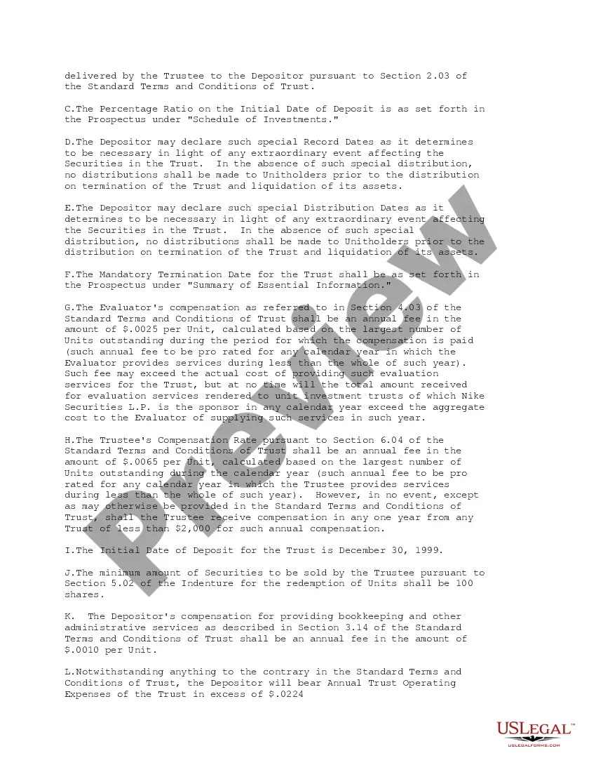 Get Trust Agreement Nike Securities, L.P., The Chase Manhattan Bank, BISYS Fund Services Ohio, Inc. and First Trust Advisors, L.P. Preview Trust Agreement Nike Securities, L.P., The Chase Manhattan Bank, BISYS Fund Services Ohio, Inc. and First Trust Advisors, L.P.