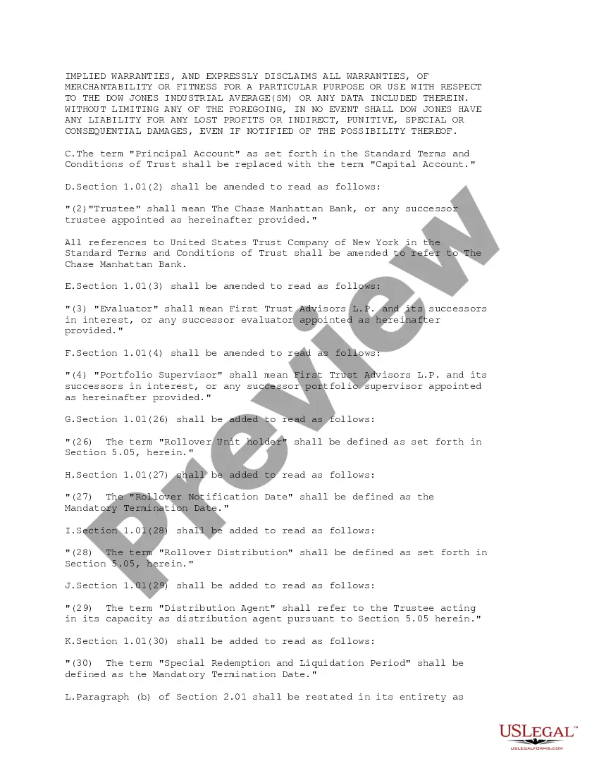Get Trust Agreement Nike Securities, L.P., The Chase Manhattan Bank, BISYS Fund Services Ohio, Inc. and First Trust Advisors, L.P. Preview Trust Agreement Nike Securities, L.P., The Chase Manhattan Bank, BISYS Fund Services Ohio, Inc. and First Trust Advisors, L.P.
