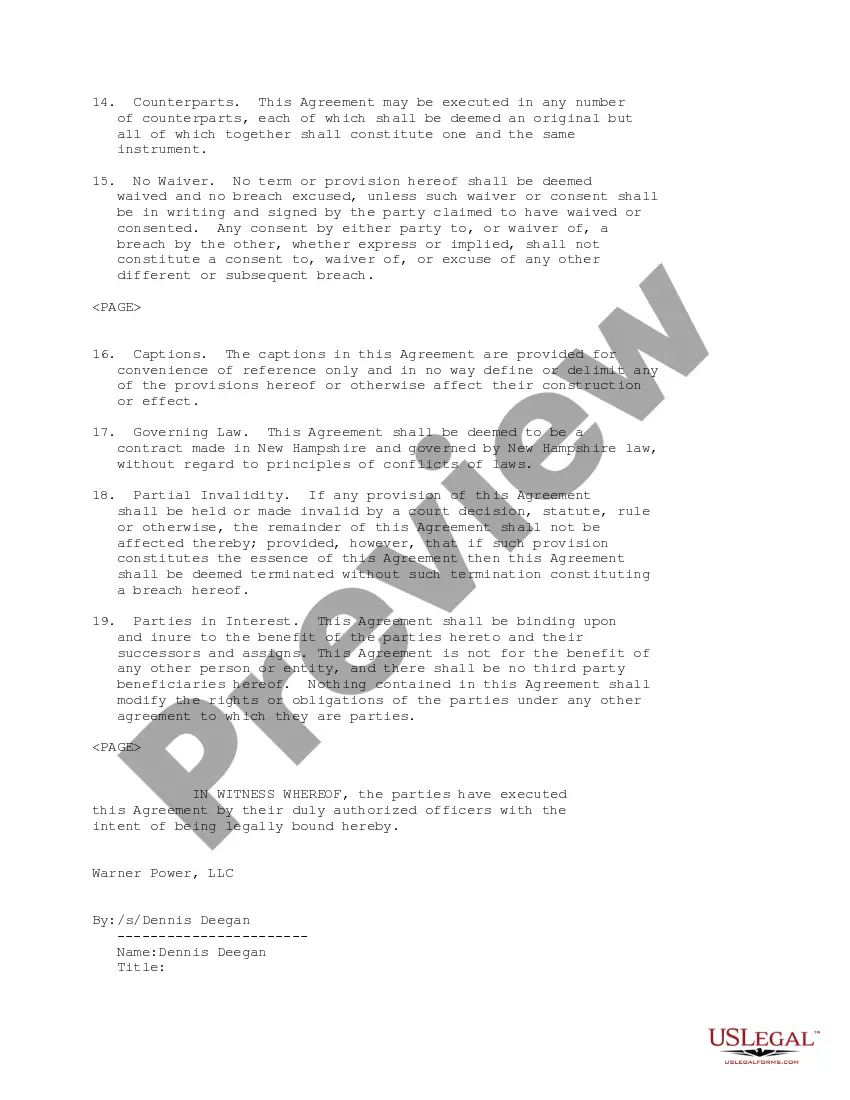 Get Services Agreement between WPI Group, Inc., Warner Power LLC and Warner Power Conversion LLC Preview Services Agreement between WPI Group, Inc., Warner Power LLC and Warner Power Conversion LLC