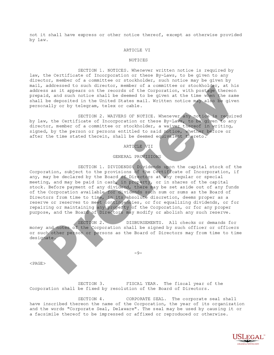 page 9 Bylaws of Ameriquest Mortgage Securities, Inc. preview