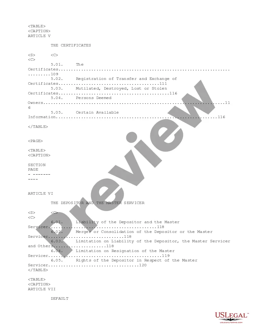 Get Pooling and Servicing Agreement of Ameriquest Mortgage Securities, Inc. Preview Pooling and Servicing Agreement of Ameriquest Mortgage Securities, Inc.