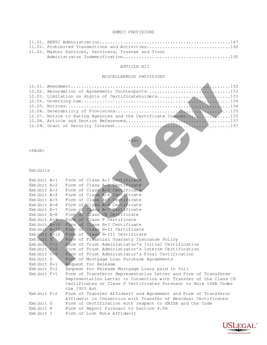 Get Pooling and Servicing Agreement of New Century Mortgage Securities, Inc. Preview Pooling and Servicing Agreement of New Century Mortgage Securities, Inc.