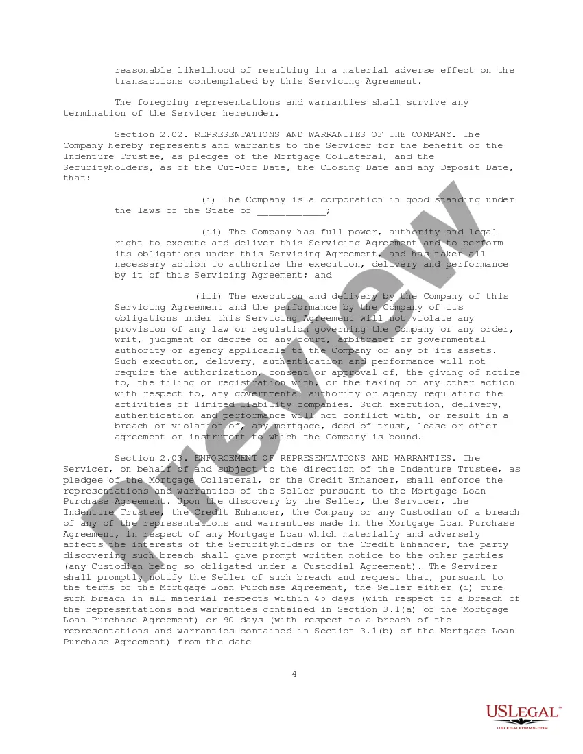 Get Servicing Agreement Preview Servicing Agreement